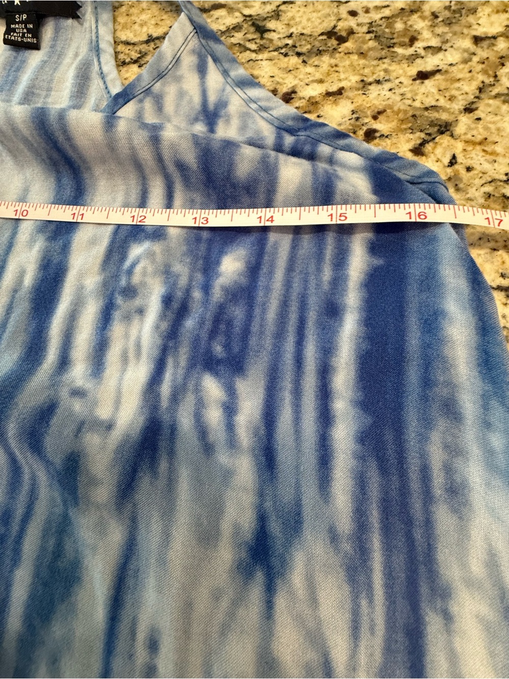 BYCORPUS boho chic blue tie dye racer back tank top SM - Picture 8 of 12